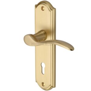 Heritage Brass Howard Satin Brass Door Handles (Sold In Pairs)