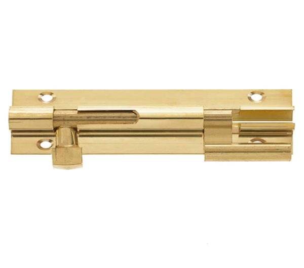 Cranked Brass Barrel Bolt Various Sizes, Polished Brass