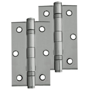 Frelan Hardware 3 Inch Ball Bearing Hinges, Polished Chrome (Sold In Pairs)