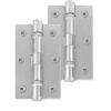 Frelan Hardware 3 Inch Ball Bearing Hinges, Satin Chrome (Sold In Pairs)