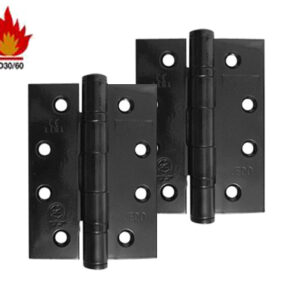 Frelan Hardware 4 Inch Fire Rated Stainless Steel Ball Bearing Hinges, Black Finish