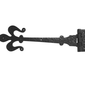 Frelan Hardware Fleur De Lys Working Hinges (400Mm), Black Antique (Sold In Pairs)