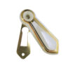 Frelan Hardware Porcelain Covered Standard Profile Escutcheons, White Porcelain With Goldline