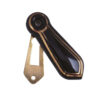 Frelan Hardware Porcelain Covered Standard Profile Escutcheons, Goldline Black