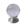 Plain Clear Ball Glass Cupboard Door Knob, Satin Chrome