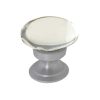 Oval Glass Cupboard Door Knob, Satin Chrome