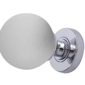 Frosted Ball Glass Mortice Door Knobs Polished Chrome