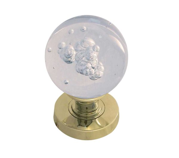 Bubble Glass Mortice Door Knob, Polished Brass (sold in pairs)