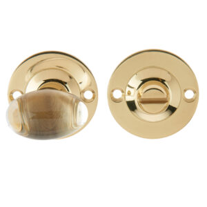 Frelan Hardware Glass Bathroom Turn & Release (36Mm Rose Diameter), Polished Brass