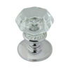 Flower Glass Mortice Door Knob Polished Chrome