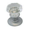 Flower Glass Mortice Door Knob Satin Chrome