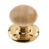 Pine Wood Mortice Door Knobs, Polished Brass