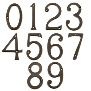 Screw Fix Numerals (0-9), Dark Bronze