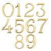 Pin Fix Numerals (0-9), Polished Brass