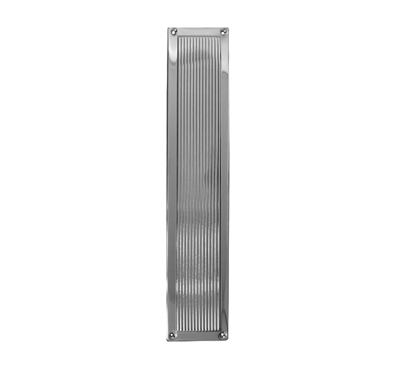 Frelan Hardware Reeded Fingerplate (305Mm X 75Mm), Polished Chrome