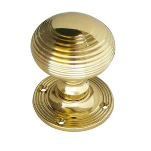 Reeded Mortice Door Knob Polished Brass