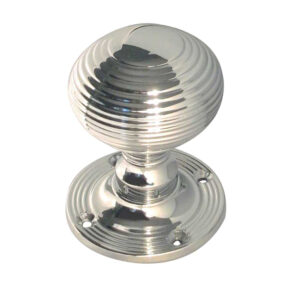 Reeded Mortice Door Knob Polished Chrome