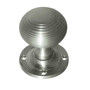 Reeded Mortice Door Knob Satin Chrome