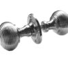 Reeded Rim Door Knob Polished Chrome