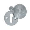 Frelan Hardware Standard Profile Reeded Covered Escutcheon, Satin Chrome