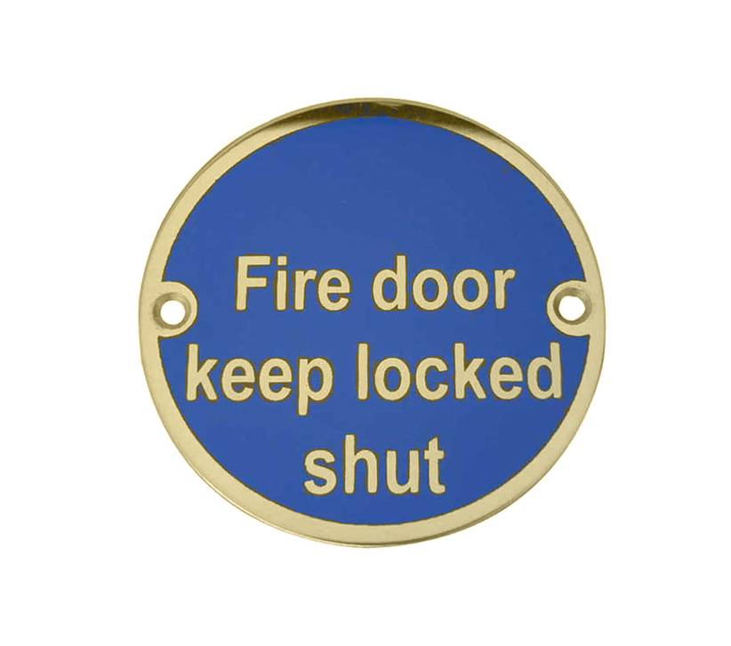 Frelan Hardware Fire Door Keep Locked Shut (75Mm Diameter), Polished Brass