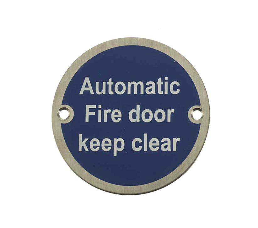 Frelan Hardware Automatic Fire Door Keep Clear (75Mm Diameter), Satin Stainless Steel