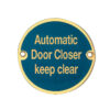 Frelan Hardware Automatic Door Closer Keep Clear (75Mm Diameter), Polished Brass