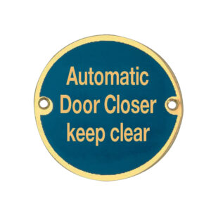 Frelan Hardware Automatic Door Closer Keep Clear (75Mm Diameter), Polished Brass