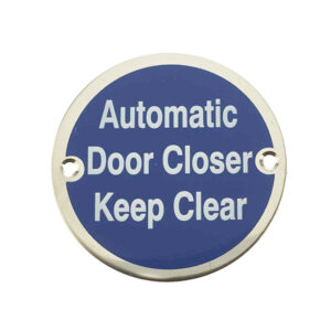 Frelan Hardware Automatic Door Closer Keep Clear (75Mm Diameter), Polished Stainless Steel