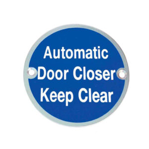 Frelan Hardware Automatic Door Closer Keep Clear (75Mm Diameter), Satin Aluminium