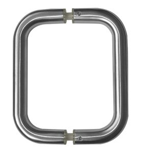 D Shaped Pull Handles (19mm or 22mm Bar Diameter) Back To Back Fixing, Satin Stainless Steel (sold in pairs)