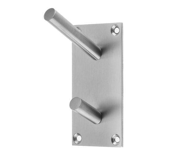 Frelan Hardware Hat & Coat Hook On Backplate, Satin Stainless Steel