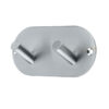 Frelan Hardware Double Robe Hook On Rounded Backplate, Satin Stainless Steel