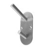 Frelan Hardware Hat & Coat Hook On Rounded Backplate, Satin Stainless Steel