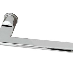 Frelan Hardware Reguitti Magro Door Handles On Minimal Round Rose, Polished Chrome (Sold In Pairs)