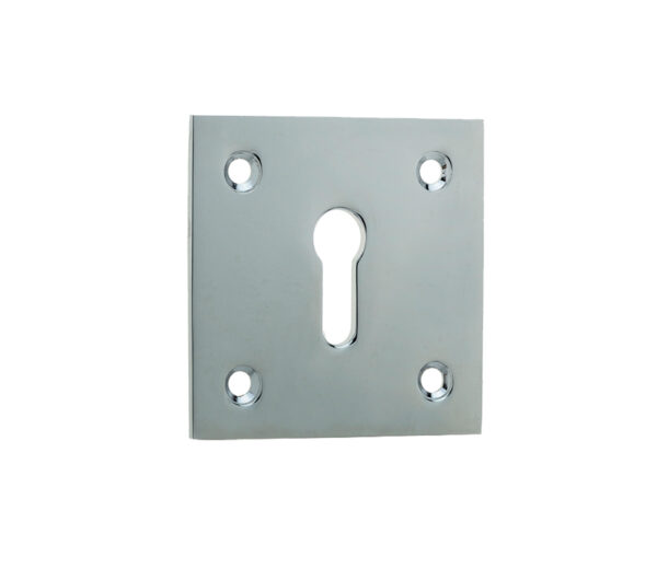 Frelan Hardware Standard Profile Square Escutcheon, Polished Chrome