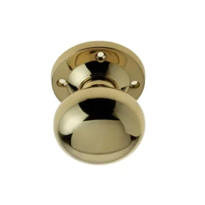 Mushroom Mortice Door Knob Polished Brass