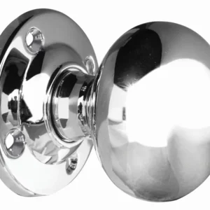 Mushroom Mortice Door Knob Polished Chrome