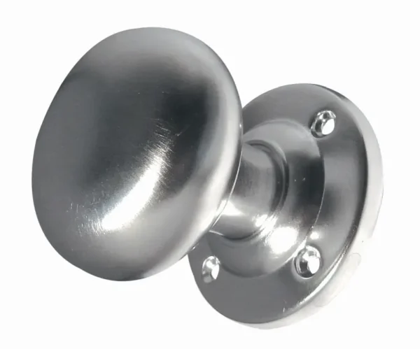 Mushroom Mortice Door Knob Satin Chrome