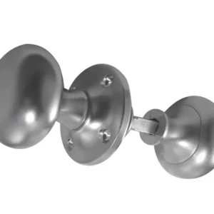 Mushroom Rim Door Knob Satin Chrome