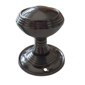 Frelan Hardware Lined Mortice Door Knob, Polished Black Nickel (Sold In Pairs)