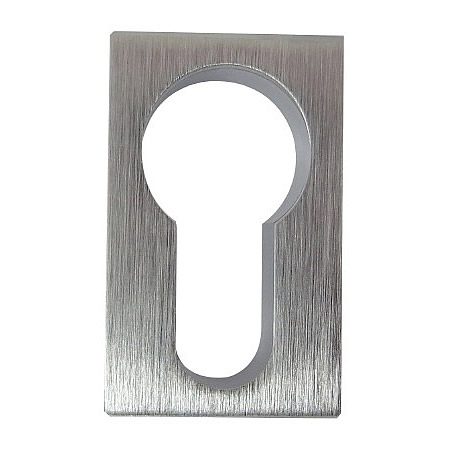 Frelan Hardware Minimal Rectangular Flush Euro Profile Escutcheon (25mm x 40mm), Satin Chrome