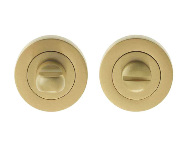 Frelan Hardware Bathroom Turn & Release (50Mm X 10Mm), Satin Brass