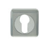 Frelan Hardware Euro Profile Square Escutcheon, Dual Finish Polished Chrome & Satin Chrome