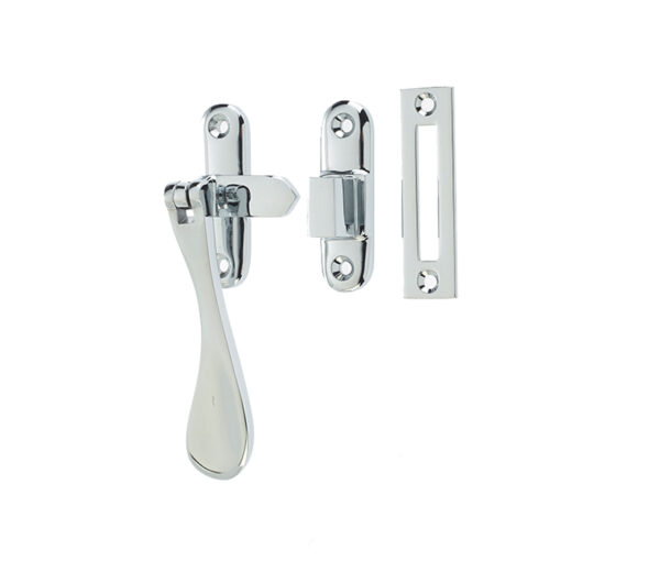 Frelan Hardware Hook And Mortice Casement Fastener, Polished Chrome