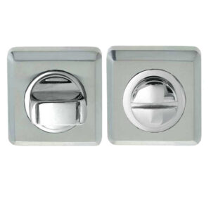 Frelan Hardware Square Bathroom Turn & Release (50Mm X 10Mm), Dual Finish Polished Chrome & Satin Chrome