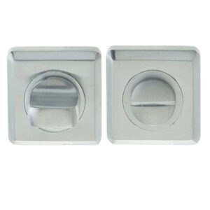 Frelan Hardware Square Bathroom Turn & Release (50Mm X 10Mm), Satin Chrome