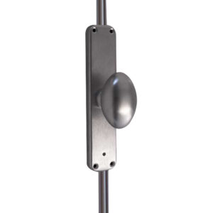 Frelan Hardware Locking Espagnolette Bolt With Oval Handle, Satin Chrome