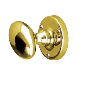 Oval Mortice Door Knob - 56mm - Polished Brass