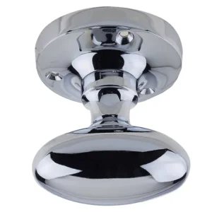 Kontrax Oval Mortice Door Knob Polished Chrome